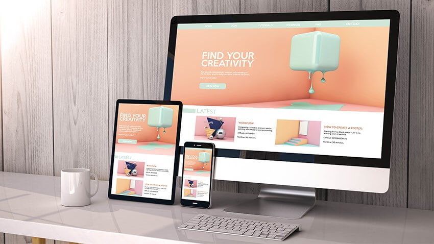 Sito web professionale su laptop